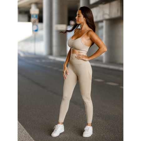 Leggings sin costuras PUSH UP MAX K001 beige MITARE