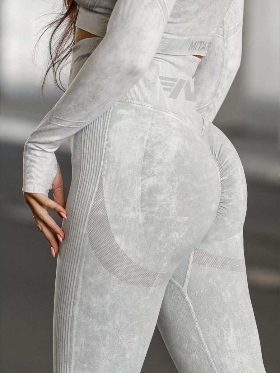 Legging gainant amincissant PUSH UP MAX MARBRE K111A gris clair MITARE