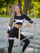 Crop Top manica lunga PEARL K025 nero MITARE