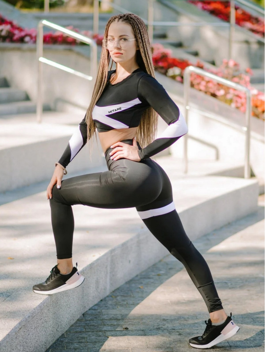 Crop Top manica lunga PEARL K025 nero MITARE