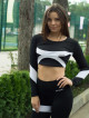 Long sleeve Crop Top PEARL K025 black MITARE