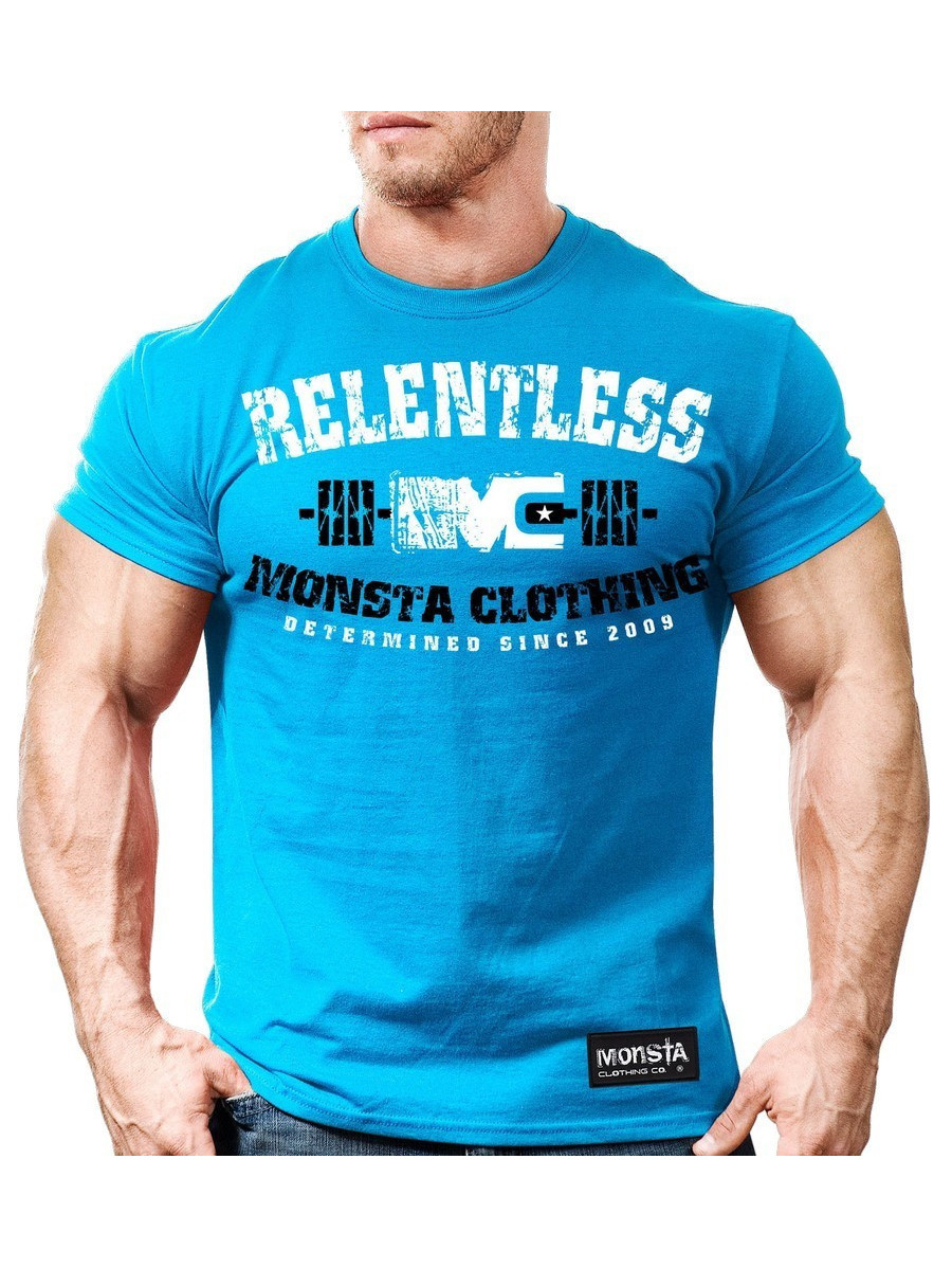 T-shirt męski RELENTLESS M138 Blue MONSTA
