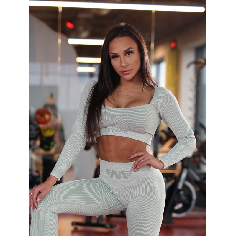 Crop Top bezszwowy DREAM K107 oliwkowy MITARE