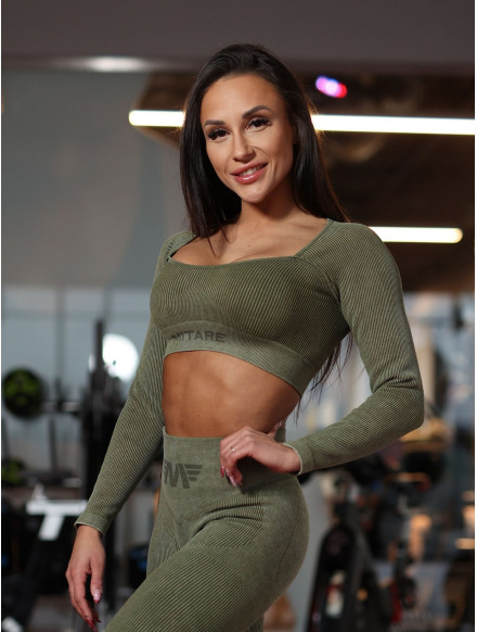 Crop Top sin costuras DREAM K107 verde MITARE