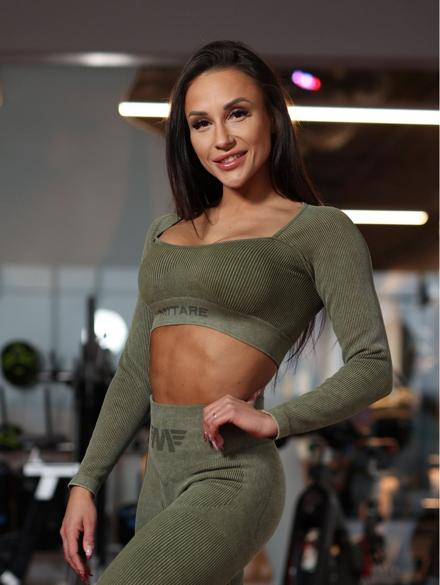Top corto senza cuciture DREAM K107 verde MITARE