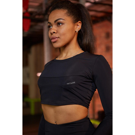 Long sleeve Crop Top SWEET K026 black MITARE
