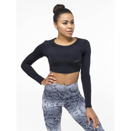 Crop Top manica lunga SWEET K026 nero MITARE