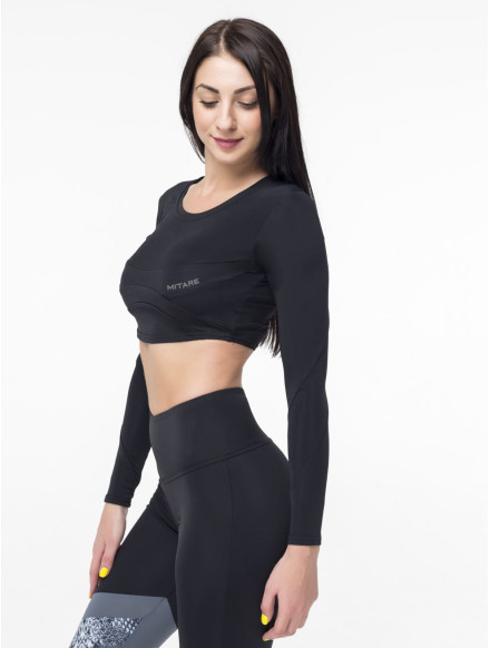 Crop Top à manches longues SWEET K026 noir MITARE