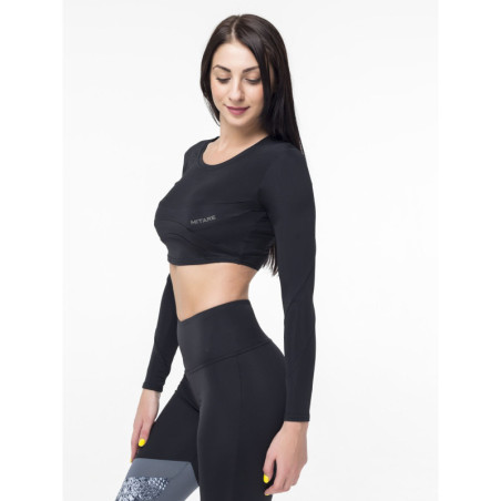 Crop Top à manches longues SWEET K026 noir MITARE