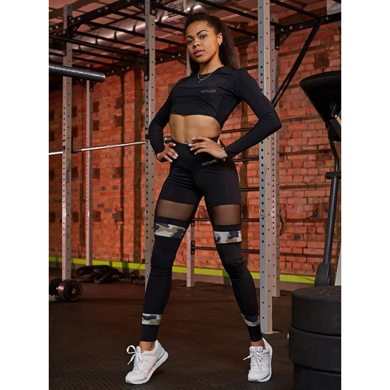 Long sleeve Crop Top SWEET K026 black MITARE