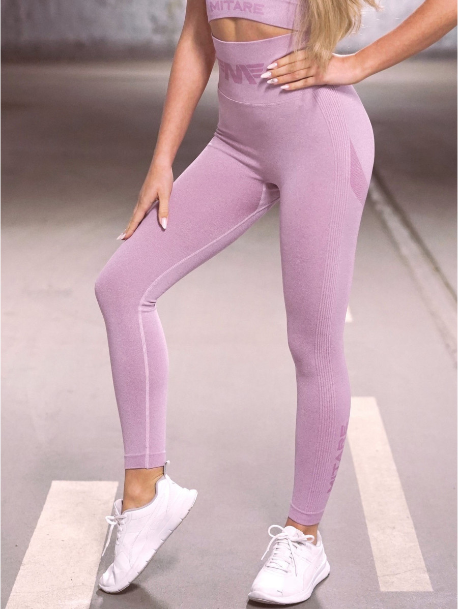 Legginsy damskie modelujące wyszczuplające jasny fiolet PUSH UP MAX ANGEL K001A MITARE